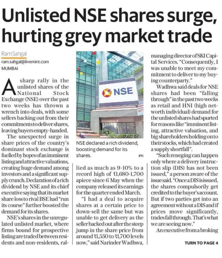NSE prices running like bolt